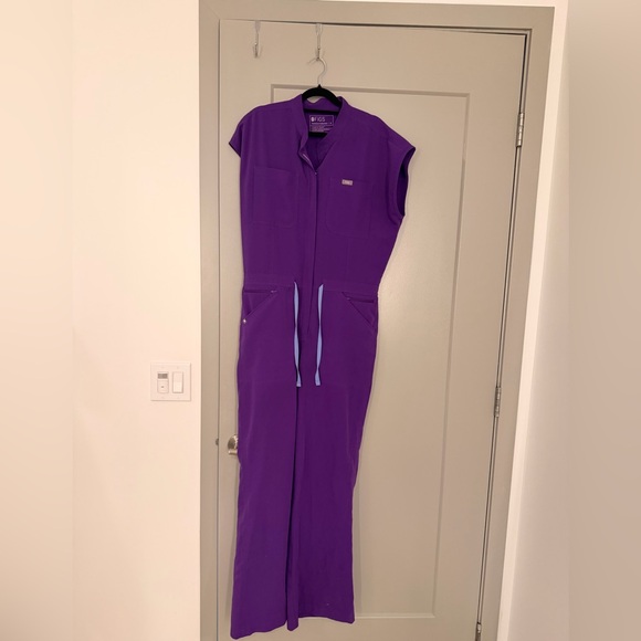 Figs Pants - FIGS Women's Digital Grape Wide Leg Jumpsuit